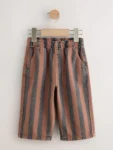 Rust Brown Stripe Pull On Wide Trousers