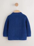 Navy and Multi Colour Bobble Baby Knitted Cardigan