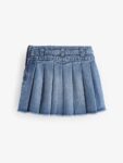 Denim Pleated Skirt
