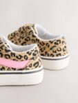 Animal Print Wide Fit (G) Touch Fastening Trainers