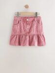 Pink Frill Hem Corduroy Skirt