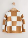 Tan Brown Knitted Crew Neck Jumper
