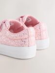 Pink Glitter Wide Fit (G) Chunky Trainers With Touch Fastening
