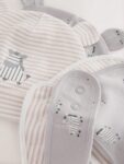 Grey/Neutral Zebra Beanie and Bib Baby Set 4 Piece