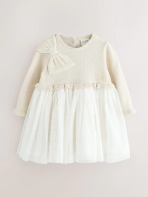 Baker by Ted Baker Knitted Glitter Mesh Mockable Dress