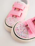 Pink Wide Fit (G) Touch Fastening Trainers