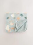 Sage Woodland Shapes Baby Fleece Blanket