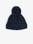 Navy Blue Baby Waffle Pom Hat