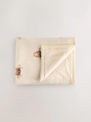 Hamish Baby Knitted Blanket with Fleece Reverse