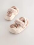 Neutral Bear Faux Fur Lined Clog Slippers
