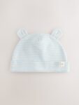 Blue Bear Baby Beanie and Bibs 4 Piece Set