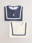 Blue Square Baby Bibs 2 Pack