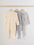 Blue Cherry Two Way Zip Baby Sleepsuits 3 Pack