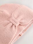 Pink Knitted Bow Baby Turban Hat