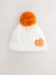 Orange Pumpkin Baby Knitted Pom Beanie Hat