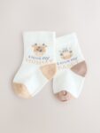 Brown/Cream Baby Socks 2 Pack
