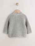 Grey Crochet Flowers Baby Knitted Cardigan