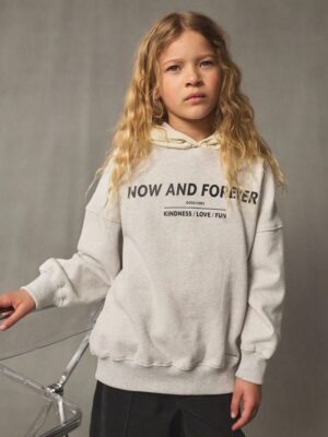 Grey/Ecru Contrast Hoodie