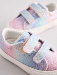 Rainbow Glitter Standard Fit (F) Chunky Trainers With Touch Fastening