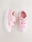 Pink Glitter Wide Fit (G) Chunky Trainers With Touch Fastening