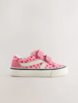 Pink Heart Wide Fit (G) Touch Fastening Trainers