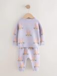 Purple Rabbit Baby Knitted Jumper and Leggings Set 2 Piece