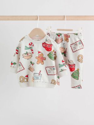 Grey Santa Treats Christmas Sweat and Joggers Baby Set