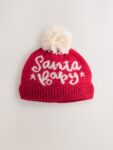 Red Santa Baby Knitted Pom Hat