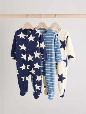 Navy Star Sleepsuits 3 Pack