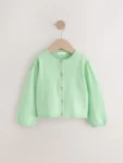 Lime Green Pleated Sleeve Cardigan