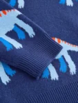 Blue Dinosaur Knitted Crew Neck Jumper