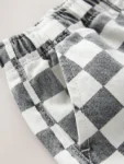 Black/White Checkerboard Pull On Wide Trousers