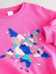 Bright Pink Sequin Star Sweatshirt