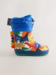 Blue Dinosaurs Thermal Thinsulate™ Lined Cuff Wellies