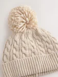 Knitted Cable Pom Beanie