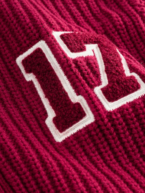 Red Varsity Character Cardigan