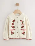 Ecru Floral Print Cardigan
