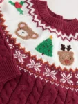 Plum Christmas Fairisle Pattern Character Jumper Dress