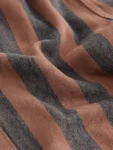 Rust Brown Stripe Pull On Wide Trousers