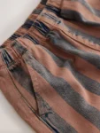 Rust Brown Stripe Pull On Wide Trousers