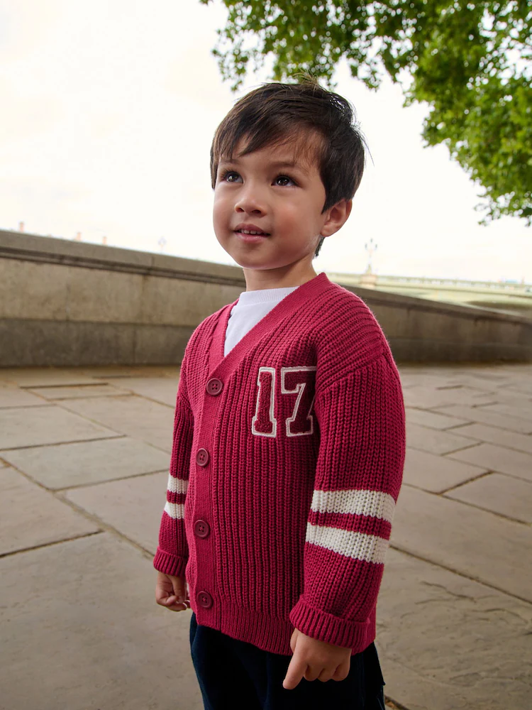 Red Varsity Character Cardigan