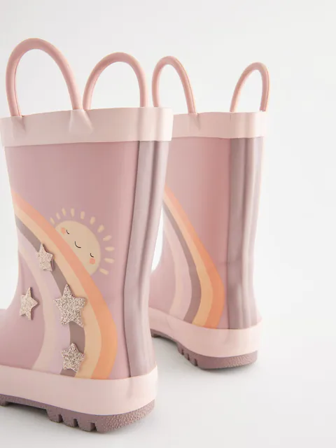 Neutral Rainbow Handle Wellies