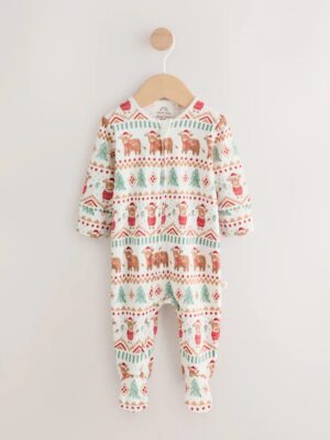Ecru Baby Christmas Hamish Sleepsuit