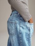 Mid Blue Denim Volume Barrel Jeans