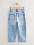 Mid Blue Denim Straight Leg Jeans
