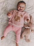 Pink Bunny Baby Fleece Tops and Leggings Set 2 Piece