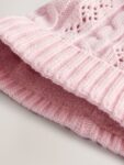 Pointelle Cable Knitted Pom Hat