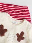 Neutral Reindeer Baby Fleece Top and Leggings Set