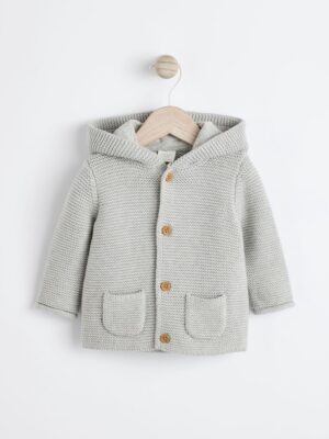 Knitted Hooded Baby Cardigan