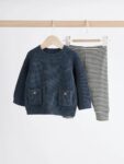 Blue Baby Knitted Jumper and Leggings Set